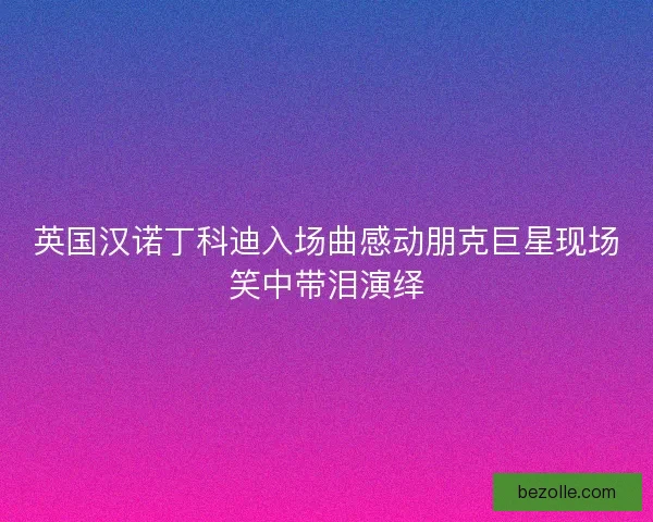英国汉诺丁科迪入场曲感动朋克巨星现场笑中带泪演绎